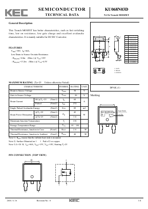 KU068N03D Datasheet PDF KEC