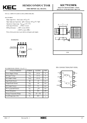 KIC7WZ38FK Datasheet PDF KEC