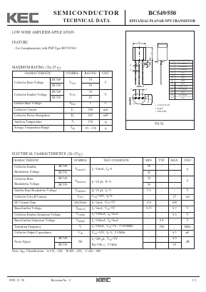 BC549B Datasheet PDF KEC