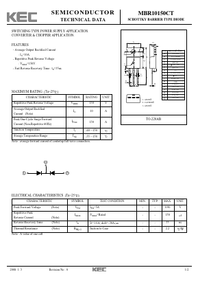 MBR10150CT Datasheet PDF KEC