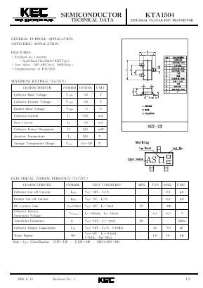 KTA1504 Datasheet PDF KEC