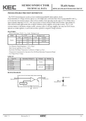 TL431BF Datasheet PDF KEC