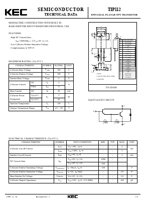 TIP112 Datasheet PDF KEC