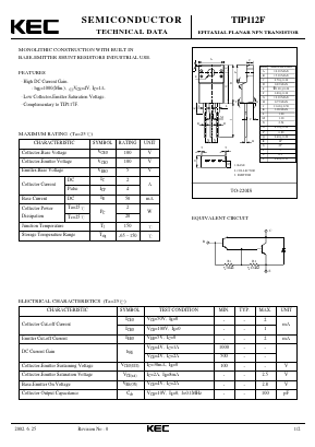 TIP112F Datasheet PDF KEC