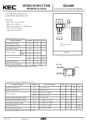 KTA1668 Datasheet PDF KEC