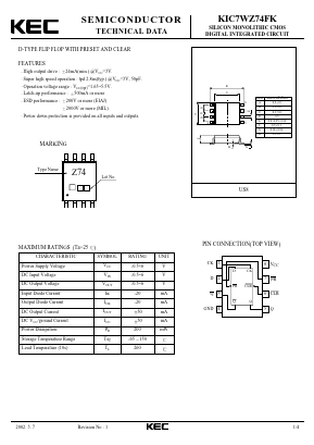 KIC7WZ74FK Datasheet PDF KEC