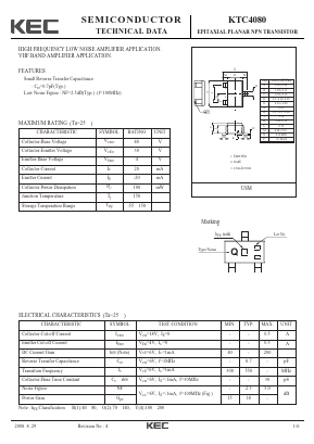 KTC4080 Datasheet PDF KEC