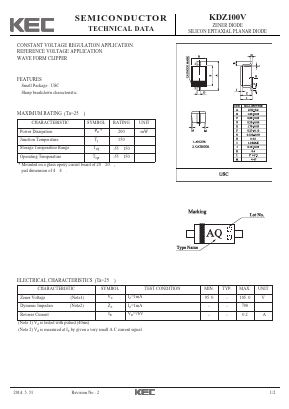 KDZ100V Datasheet PDF KEC