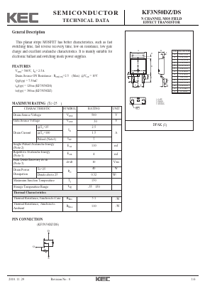 KF3N50DZ-IZ Datasheet PDF KEC