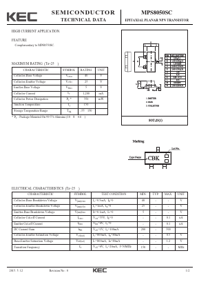 MPS8050SC Datasheet PDF KEC