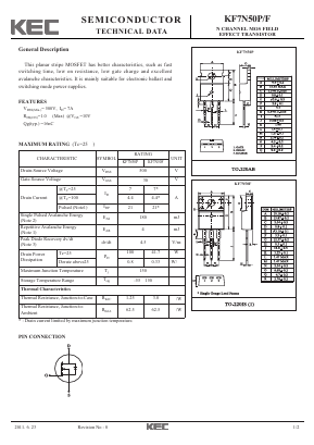 KF7N50P Datasheet PDF KEC