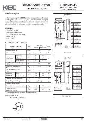 KF10N50FR Datasheet PDF KEC