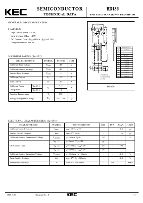 BD136 Datasheet PDF KEC