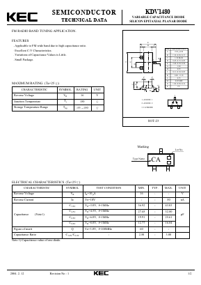 KDV1480 Datasheet PDF KEC