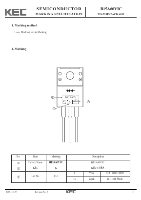 B15A60VIC Datasheet PDF KEC