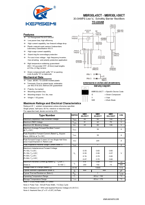 MBR30L60CT Datasheet PDF Kersemi Electronic Co., Ltd.