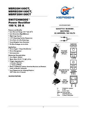 MBR20H100CT Datasheet PDF Kersemi Electronic Co., Ltd.