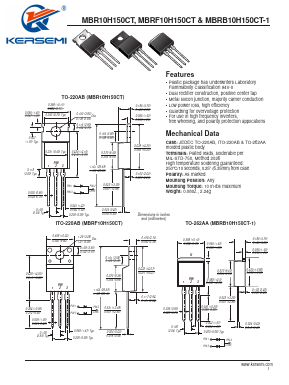 MBR10H150CT Datasheet PDF Kersemi Electronic Co., Ltd.