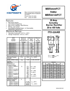 MBR2020FCT Datasheet PDF Kersemi Electronic Co., Ltd.