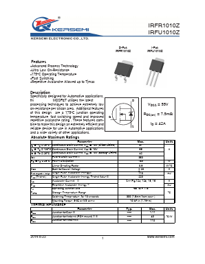 IRFU1010Z Datasheet PDF Kersemi Electronic Co., Ltd.