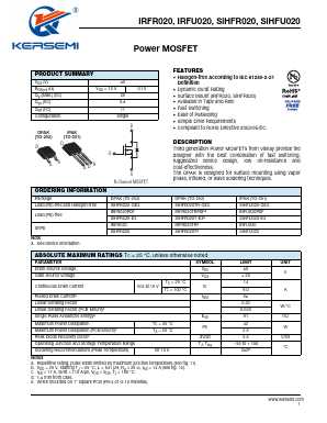 IRFR020PBF Datasheet PDF Kersemi Electronic Co., Ltd.