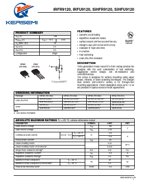 IRFU9120 Datasheet PDF Kersemi Electronic Co., Ltd.