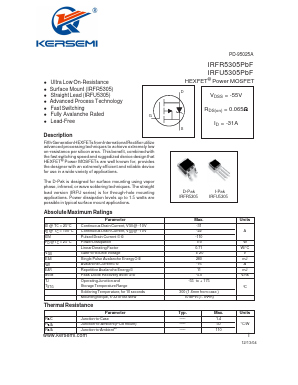 IRFR5305PBF Datasheet PDF Kersemi Electronic Co., Ltd.