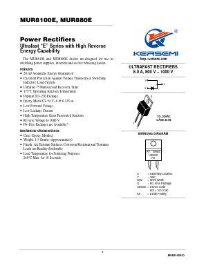 MUR8100E Datasheet PDF Kersemi Electronic Co., Ltd.