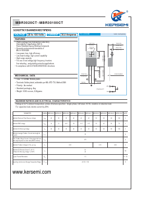 MBR30100CT Datasheet PDF Kersemi Electronic Co., Ltd.