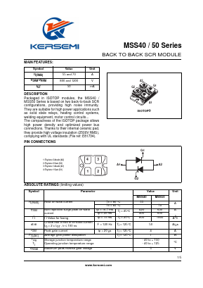 MSS40-1200 Datasheet PDF Kersemi Electronic Co., Ltd.