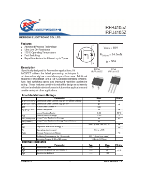 IRFR4105Z Datasheet PDF Kersemi Electronic Co., Ltd.