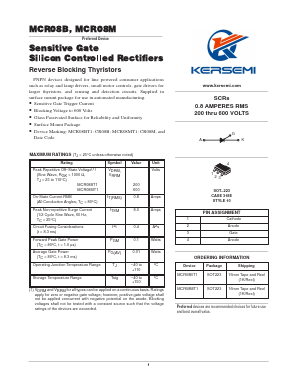 MCR08B Datasheet PDF Kersemi Electronic Co., Ltd.