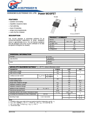 IRF830 Datasheet PDF Kersemi Electronic Co., Ltd.