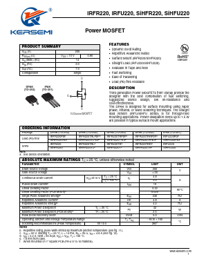 IRFR220TRL Datasheet PDF Kersemi Electronic Co., Ltd.