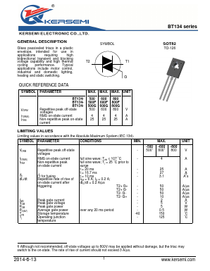 BT134-800F Datasheet PDF Kersemi Electronic Co., Ltd.