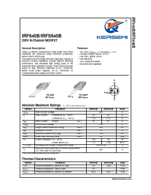 IRF640B Datasheet PDF Kersemi Electronic Co., Ltd.