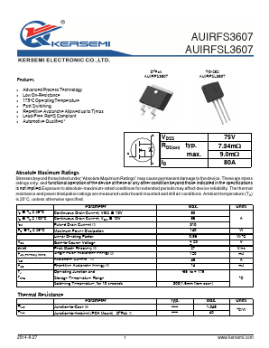 IRFSL3607 Datasheet PDF Kersemi Electronic Co., Ltd.