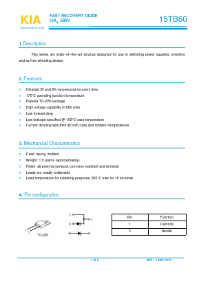 15TB60 Datasheet PDF KIA Semiconductor Technology