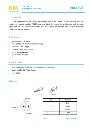 30N06B Datasheet PDF KIA Semiconductor Technology