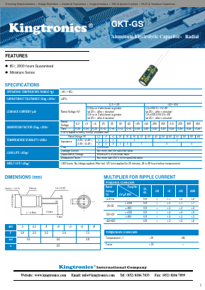 GKT-GS Datasheet PDF Kingtronics International Company