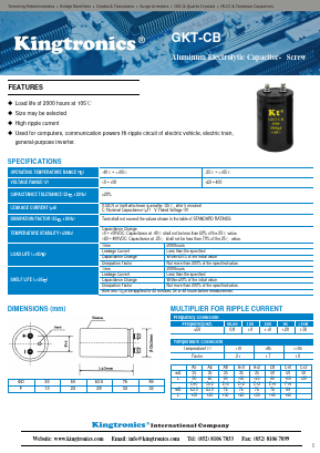 GKT-CB Datasheet PDF Kingtronics International Company