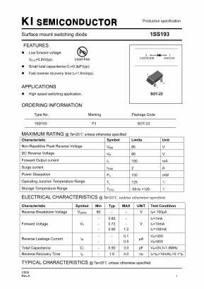 1SS193 Datasheet PDF Kwang Myoung I.S. CO.,LTD