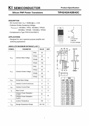 TIP42B Datasheet PDF Kwang Myoung I.S. CO.,LTD