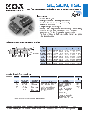 SL3TTEDR162F Datasheet PDF KOA Speer Electronics, Inc.