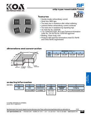 SF45N050TTE Datasheet PDF KOA Speer Electronics, Inc.