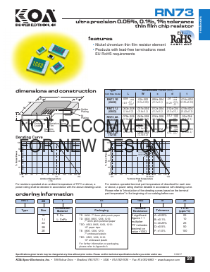 RN732BTTD1003C25 Datasheet PDF KOA Speer Electronics, Inc.