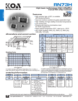 RN73H2ETTD1893A10 Datasheet PDF KOA Speer Electronics, Inc.