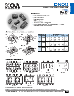 DNAS03TTEB Datasheet PDF KOA Speer Electronics, Inc.