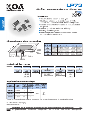 LP732BTTE103J3600 Datasheet PDF KOA Speer Electronics, Inc.