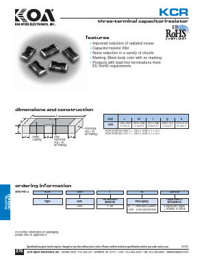 KCR1206TTE220/500 Datasheet PDF KOA Speer Electronics, Inc.